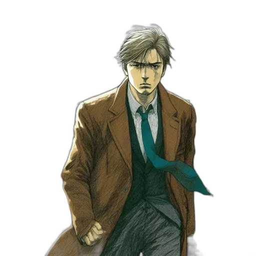 jacket, staff, concept art, comic book art, watercolor, pixel art, green, earth tones transparent PNG cut-out