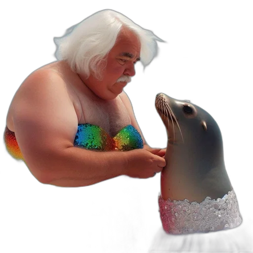 creature, animal, hair, dress, vaporwave, concept art, 3d render, underwater transparent PNG cut-out