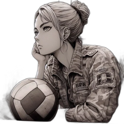 face, weapon, jacket, staff, comic book art, cartoon, photorealistic, anime transparent PNG cut-out