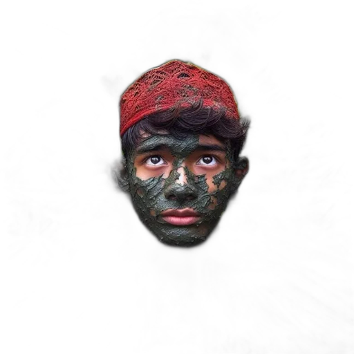 mask, face, hat, crown, photorealistic, watercolor, 3d render, oil painting transparent PNG cut-out