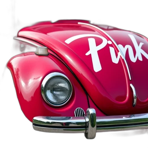car, photorealistic, 3d render, concept art, close-up, red, volkswagen, beetle transparent PNG cut-out