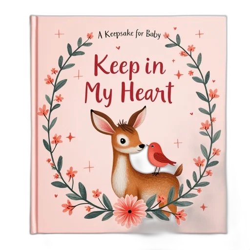 children, book, titled, keep, heart, keepsake, baby, pink transparent PNG cut-out