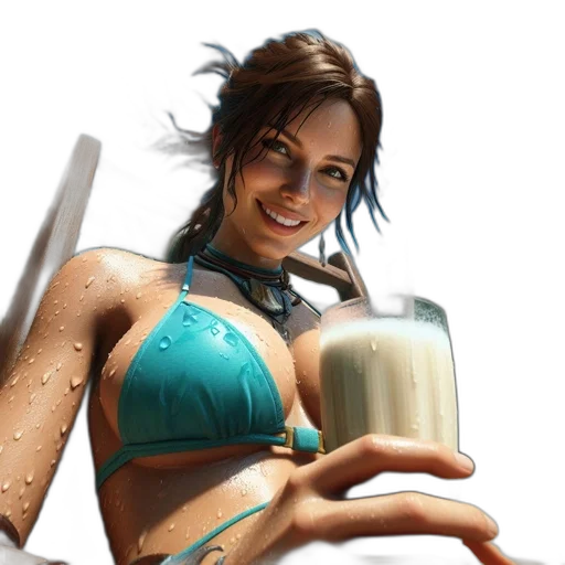 weapon, concept art, photorealistic, fantasy art, 3d render, beach, woman, brown transparent PNG cut-out