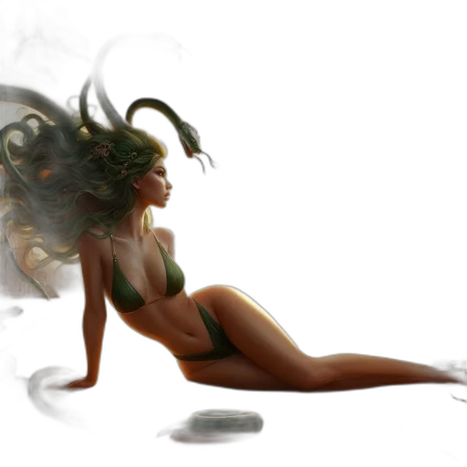 creature, dragon, concept art, fantasy art, comic book art, photorealistic, underwater, fog transparent PNG cut-out