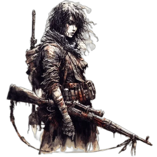 weapon, sword, concept art, fantasy art, comic book art, pixel art, monochrome, dark transparent PNG cut-out