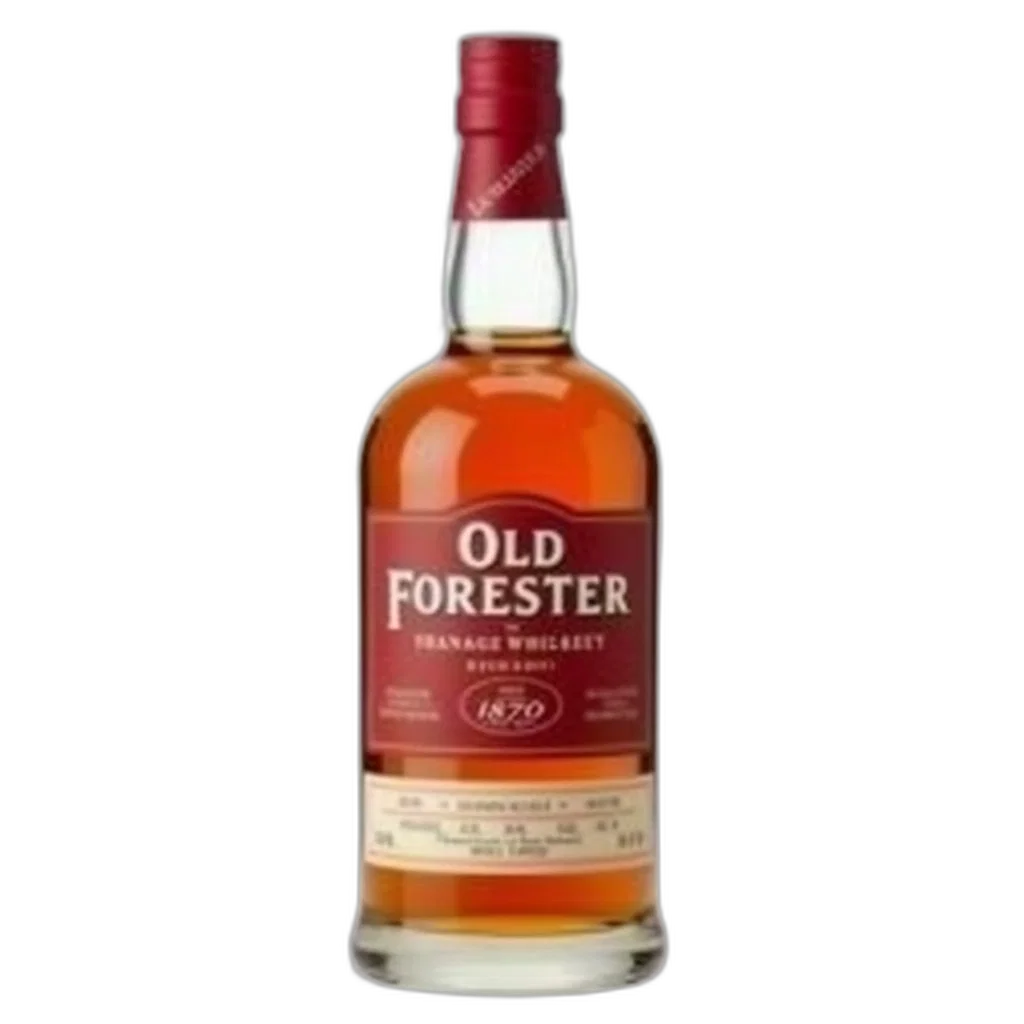bottle, old, forester, bourbon, whiskey, red, cap, label transparent PNG cut-out