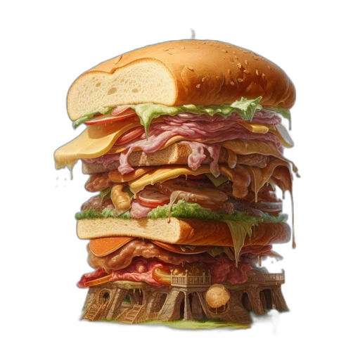 food, animal, crown, weapon, photorealistic, 3d render, concept art, dreamlike transparent PNG cut-out