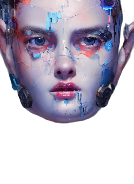 face, robot, mask, crown transparent PNG cut-out