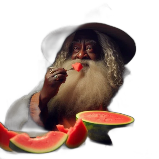 hat, food, creature, face, photorealistic, 3d render, concept art, vaporwave transparent PNG cut-out