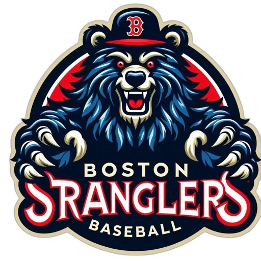 fierce-looking, blue, red, bear, wearing, baseball, cap, emblem transparent PNG cut-out