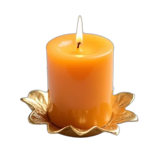 flower, jewelry, crown, fire, lit, candle, golden, leaf transparent PNG cut-out