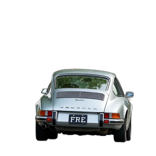 car, 3d render, photorealistic, silver, driving, road, green, tree transparent PNG cut-out