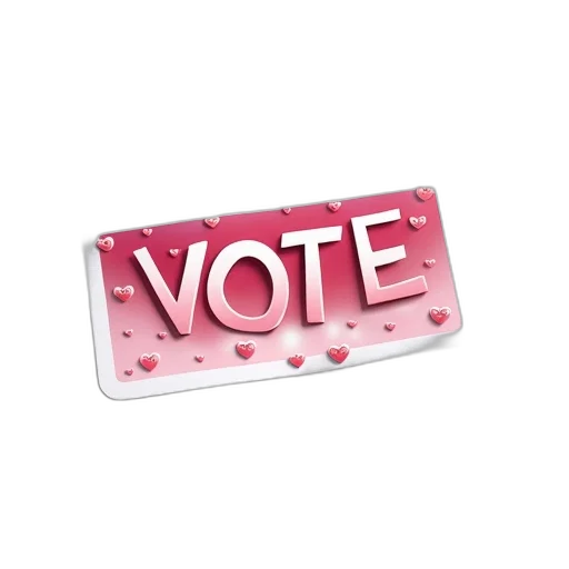 3d render, vote, sticker, marble transparent PNG cut-out