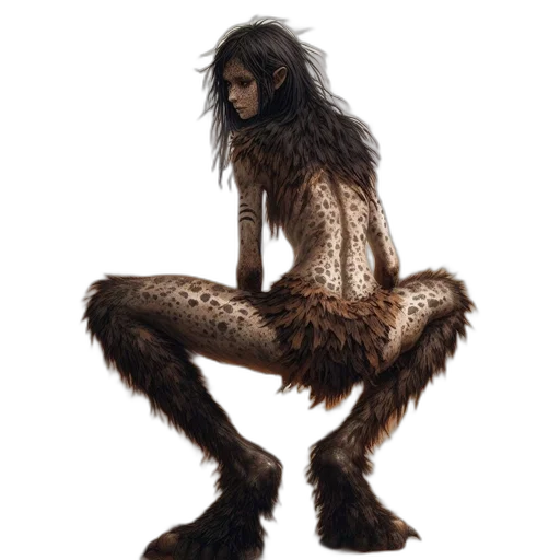 creature, animal, hair, concept art, fantasy art, pixel art, 3d render, anthropomorphic transparent PNG cut-out