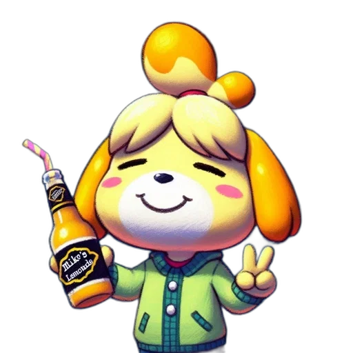 bottle, animal, pixel art, concept art, 3d render, vaporwave, golden, cartoon transparent PNG cut-out
