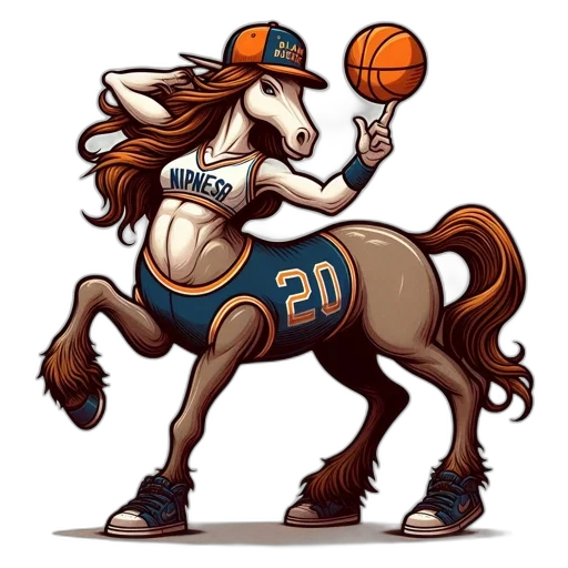 cartoon, animated, centaur, character, basketball, uniform, name, nipheso transparent PNG cut-out