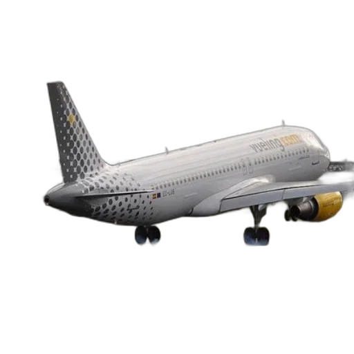 3d render, photorealistic, vueling, airplane transparent PNG cut-out