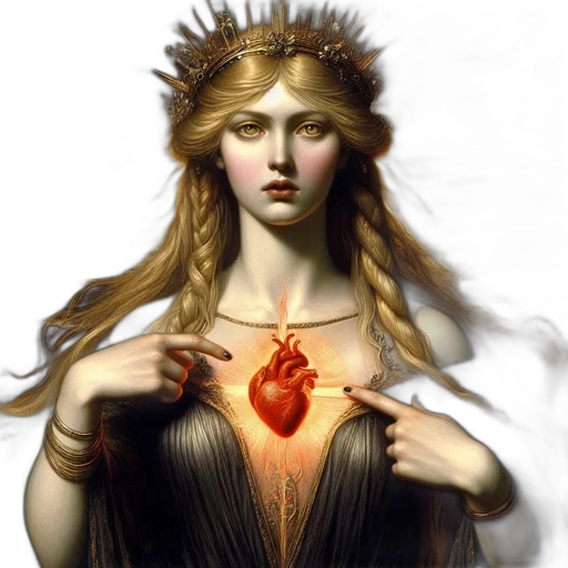 jewelry, fantasy art, concept art, photorealistic, oil painting, woman, blonde, hair transparent PNG cut-out