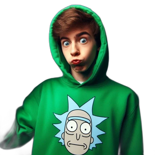 jacket, cartoon, 3d render, concept art, pixel art, individual, wears, green transparent PNG cut-out