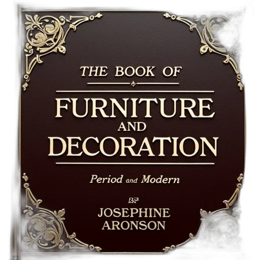 furniture, jewelry, book, cover, dark, brown, background, featuring transparent PNG cut-out