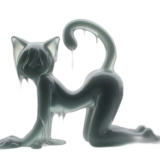 creature, animal, staff, concept art, 3d render, fantasy art, cartoon, monochrome transparent PNG cut-out