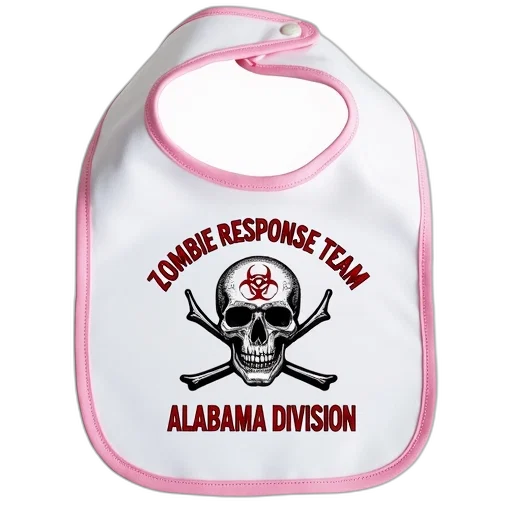 white, bib, graphic, design, featuring, skull, crossbones, biohazard transparent PNG cut-out
