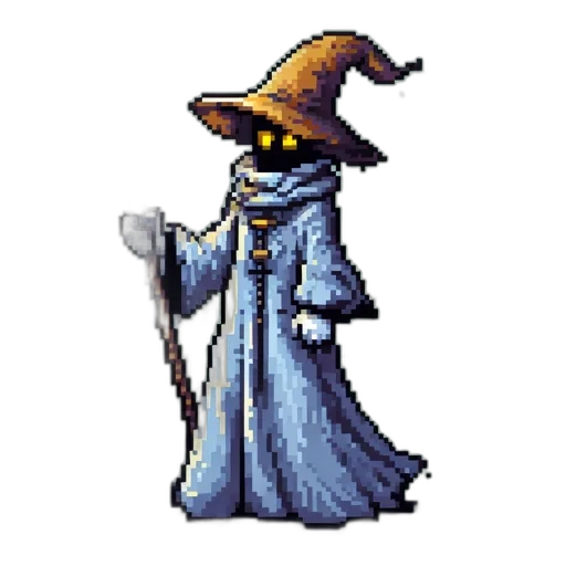 staff, hat, mask, sword, pixel art, concept art, fantasy art, 3d render transparent PNG cut-out