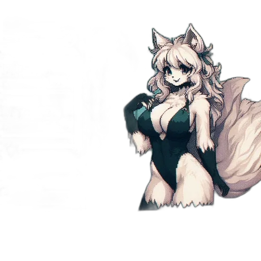 staff, dress, animal, weapon, concept art, anime, pixel art, fantasy art transparent PNG cut-out