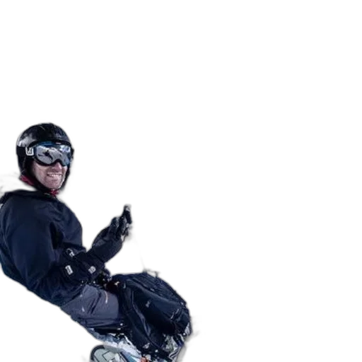 staff, robot, jacket, concept art, snow, skier, black, helmet transparent PNG cut-out