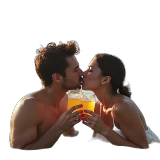 photorealistic, 3d render, sunset, underwater transparent PNG cut-out