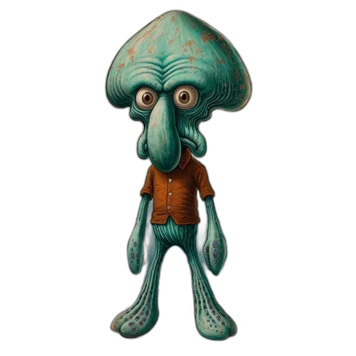 hat, staff, creature, animal, 3d render, concept art, photorealistic, fantasy art transparent PNG cut-out