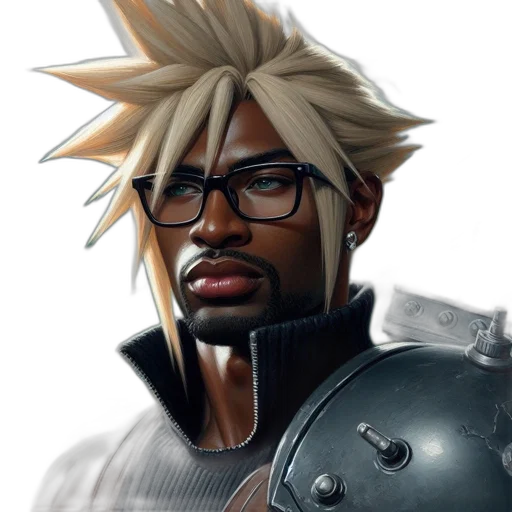 staff, weapon, face, concept art, fantasy art, comic book art, photorealistic, dark-skinned transparent PNG cut-out