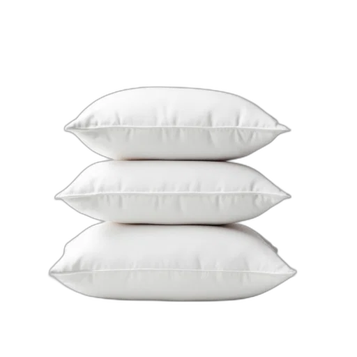 monochrome, stack, three, white, pillows, smooth, surface, subtle transparent PNG cut-out