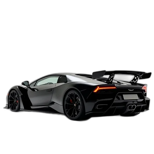car, weapon, 3d render, photorealistic, sleek, black, sports, low transparent PNG cut-out