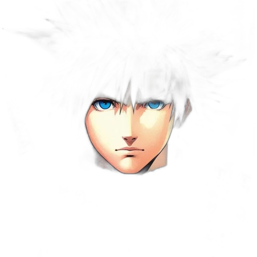 face, hair, mask, hat, 3d render, concept art, anime, pixel art transparent PNG cut-out