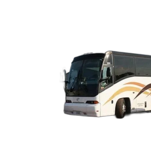 staff, 3d render, photorealistic, concept art, white, tour, bus, orange transparent PNG cut-out