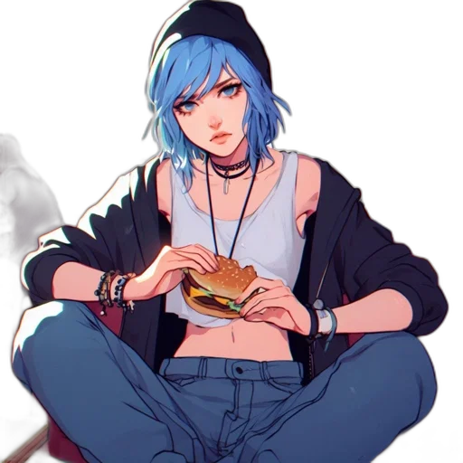 food, jacket, jewelry, face, cyberpunk, concept art, anime, pixel art transparent PNG cut-out