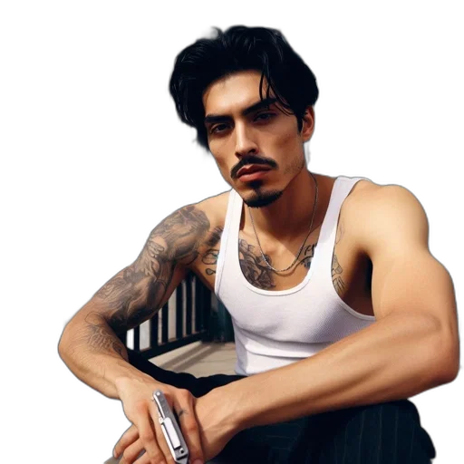 face, staff, photorealistic, concept art, pixel art, fantasy art, tattooed, man transparent PNG cut-out