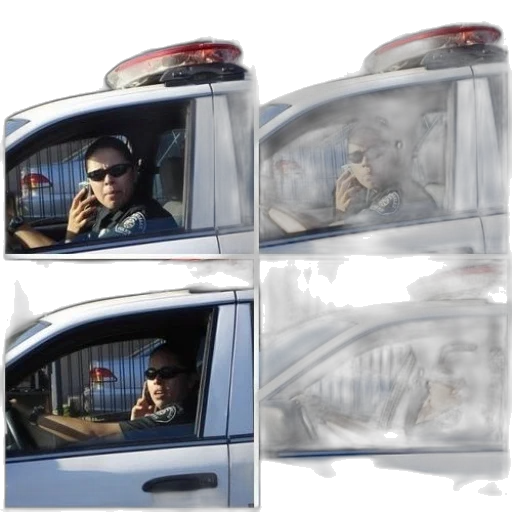 car, face, mask, collage, four, images, showing, police transparent PNG cut-out