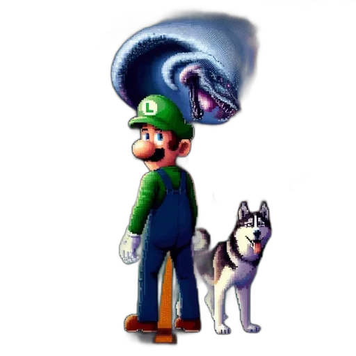 animal, hat, creature, staff, concept art, pixel art, watercolor, 3d render transparent PNG cut-out