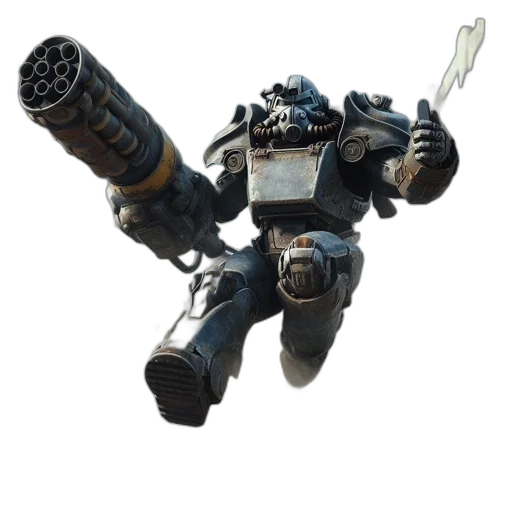 robot, weapon, staff, concept art, 3d render, fantasy art, armored, metallic transparent PNG cut-out