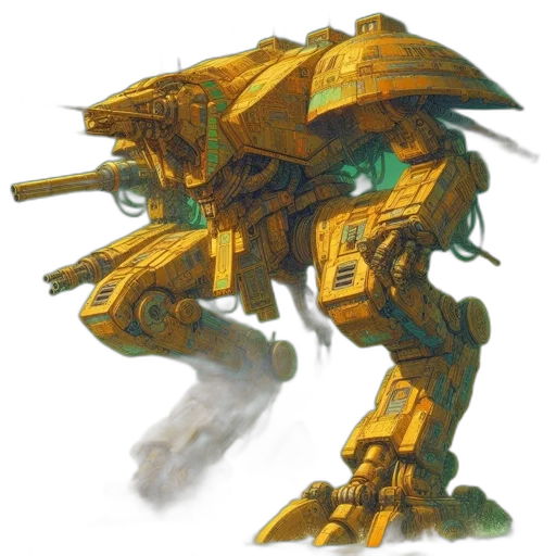 robot, weapon, dragon, concept art, 3d render, fantasy art, photorealistic, golden transparent PNG cut-out