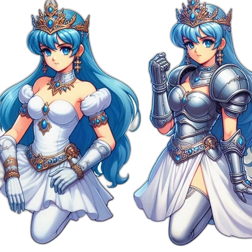 crown, concept art, pixel art, fantasy art, anime, blue, monochrome, pastel transparent PNG cut-out