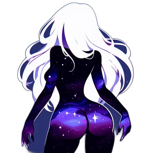 dress, creature, staff, hair, concept art, pixel art, fantasy art, vaporwave transparent PNG cut-out