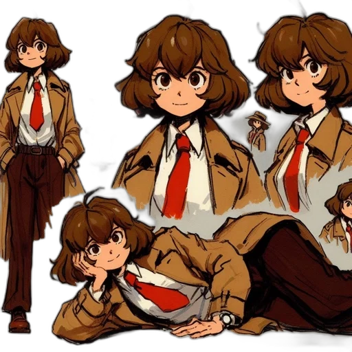 jacket, concept art, anime, cartoon, comic book art, earth tones, golden, red transparent PNG cut-out