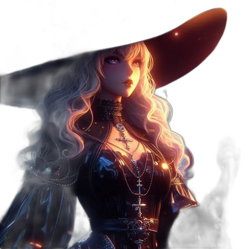 staff, hat, dress, crown, fantasy art, concept art, 3d render, photorealistic transparent PNG cut-out