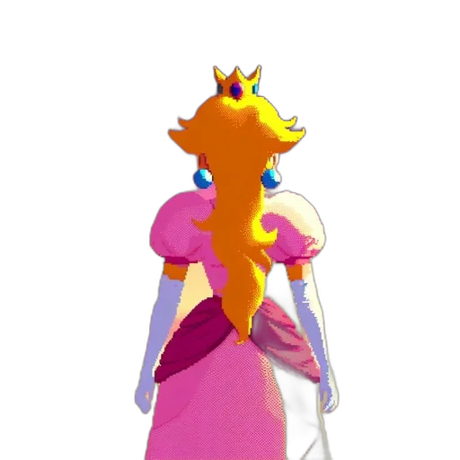 crown, dress, staff, jewelry, 3d render, concept art, pixel art, vaporwave transparent PNG cut-out