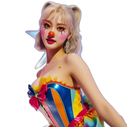 3d render, concept art, fantasy art, photorealistic, neon, colorful, woman, vivid transparent PNG cut-out