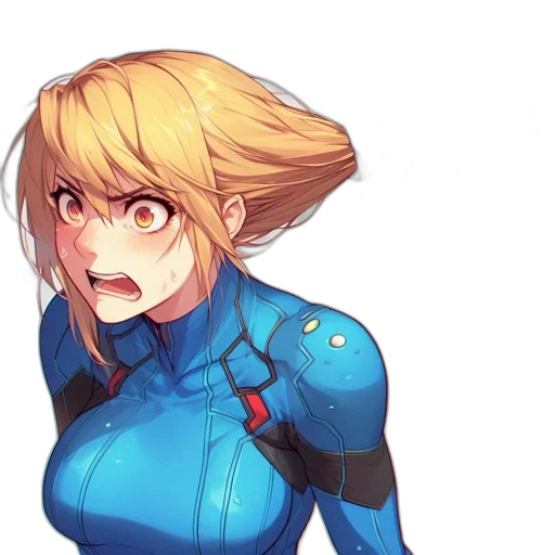 robot, face, hair, weapon, anime, concept art, pixel art, comic book art transparent PNG cut-out
