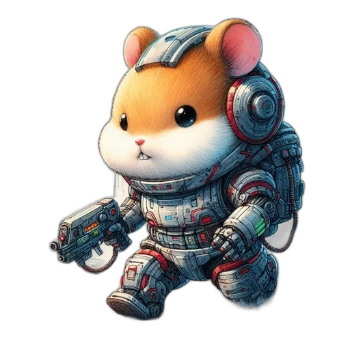 robot, animal, concept art, 3d render, cyberpunk, fantasy art, outer space, anthropomorphic transparent PNG cut-out